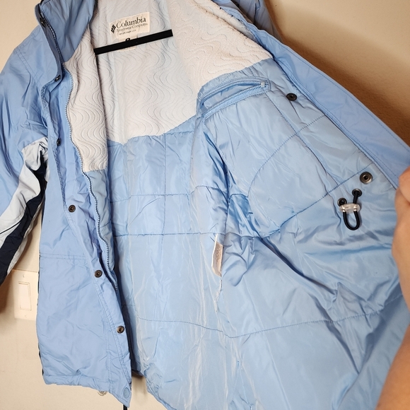 Columbia Insulated Light Blue Winter Jacket Coat Women's Medium Packable Hood - Picture 11 of 15